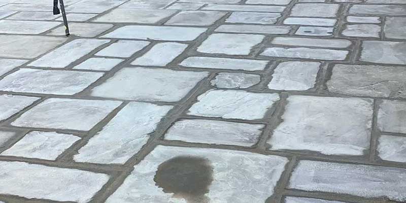 Pave cut driveway installation in progress