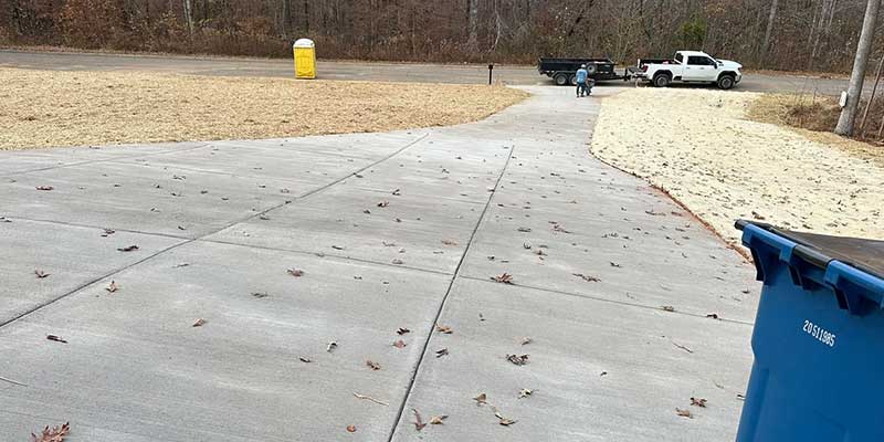 concrete driveway built by the santos hardscape & tree service team in Kernersville, NC