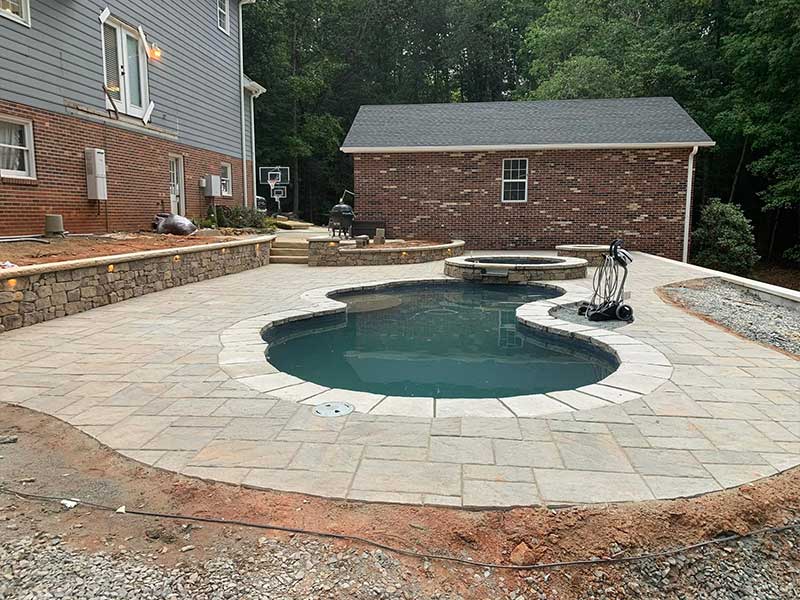 stone pool deck built by the santos hardscape & tree service team stone pool deck built by the santos hardscape & tree service team